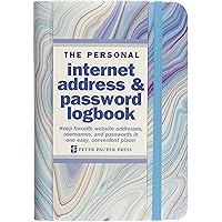 Blue Agate Internet Address & Password Logbook (removable cover band for security)