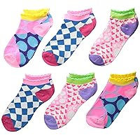 Jefferies Socks Girls 2-6X Geo Low Cut Socks 6 Pair Pack