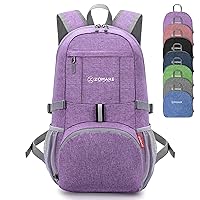 ZOMAKE Lightweight Packable Backpack 25L - Small Foldable Hiking Daypack for Travel - Tear Resistant Day pack for Women Men Camping Outdoor Sports(Light Purple)