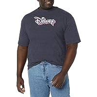 Disney Big & Tall Logo Retro Rainbow Men's Tops Short Sleeve Tee Shirt