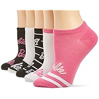 Barbie Women's 5 Pack No Show Socks