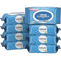 Cottonelle FreshFeel Flushable Wet Wipes, Adult Wet Wipes, 8 Flip-Top Packs, 336 Total Wipes