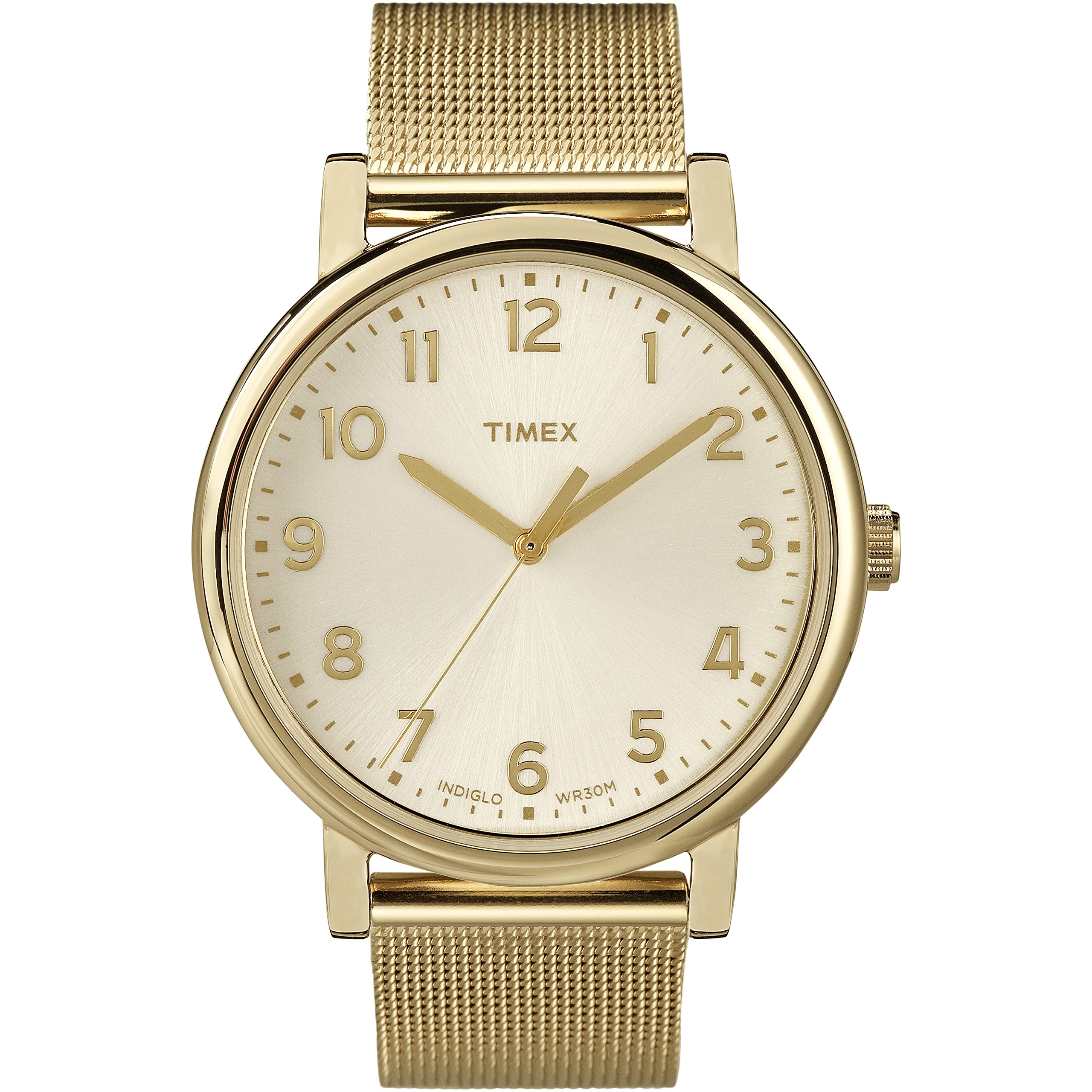 Timex Women's Originals 38mm Watch – Champagne Dial with Gold-Tone Case & Stainless Steel Mesh Bracelet