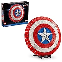 LEGO 76262 Marvel Captain America's Shield, Avengers Model Kit for Adults with Minifigure, Name Plate and Thor's Hammer, Infinity Saga Gift Idea for Men, Women, Him or Her