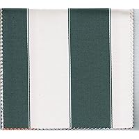 Waterproof Outdoor Canvas Stripes Fabric Per Yard 60 Inches Wide, Hunter Green/Off White