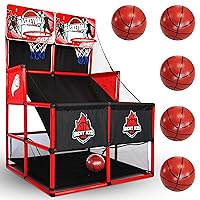BESTKID BALL Kids Basketball Hoop Double Shot System Arcade Game Set: Indoor & Outdoor Sports Toys for Boys & Girls, Includes Ball & Shot Counter, Ideal Party Gifts for Little Athletes Ages 3-9.