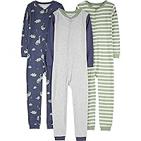 Baby Boys' 3-Pack Snug Fit Footless Cotton Pajamas