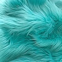 Faux Fur Fabric Ultra Soft Deluxe Plush Shaggy Squares | Craft, Sewing, Props, Costumes, Decoration (Aruba Blue, 20x30 inches)
