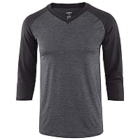 Men's Quick Dry Tagless Outdoor 3/4 Sleeve Active Sports Gym Hiking Athletic T Shirts
