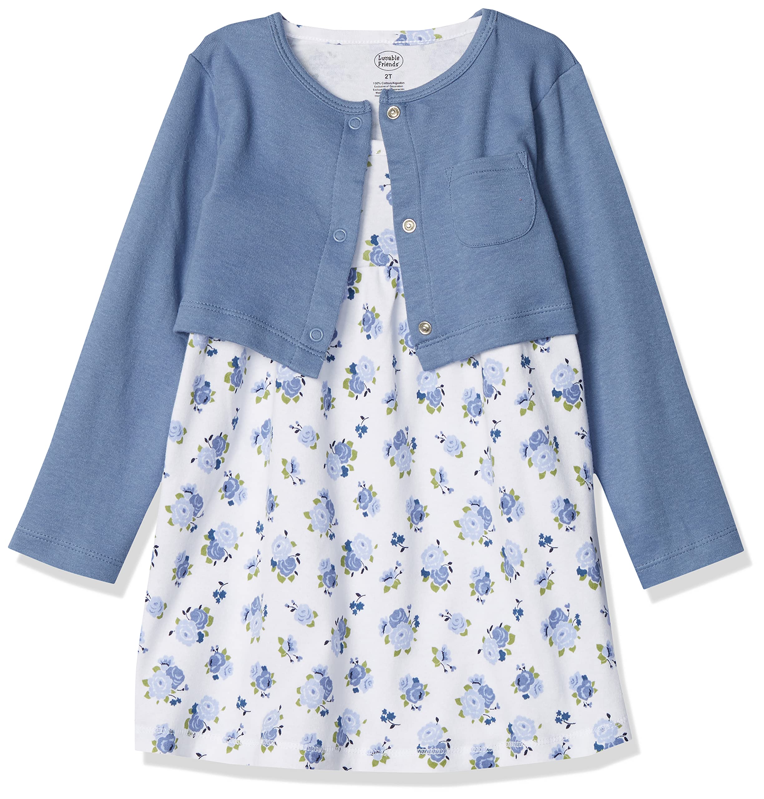 Luvable Friends girls Dress and Cardigan