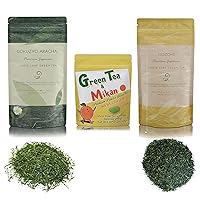 Nozomi, Gokuzyo Aracha and Powder Green Tea with Mikan orange from Japanese Green Tea Co – Great healthy Option - Non-GMO - Ideal for Tea Lovers