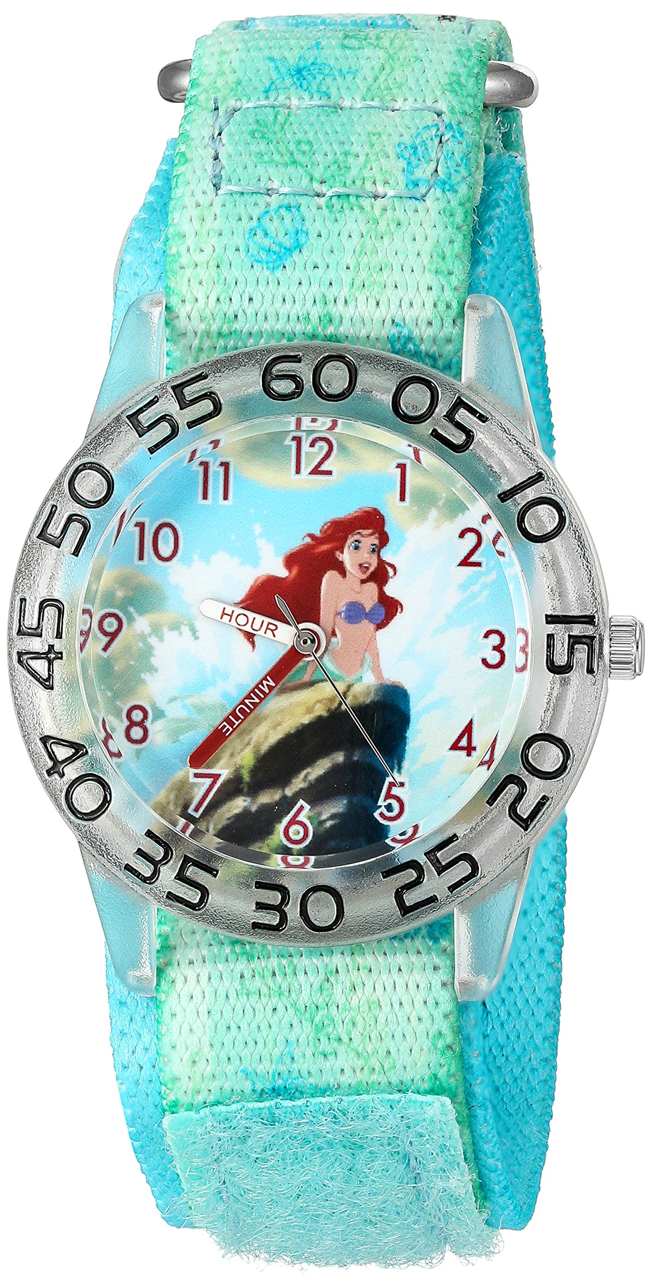 Disney Princess Kids' Plastic Time Teacher Analog Quartz Nylon Strap Watch