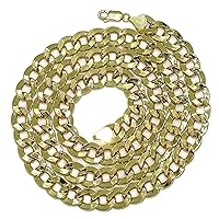 never say never Very Large Men's Necklace Made of 18 Carat Yellow Gold, Hollow Curb, 9.00 mm Wide and 60 cm Long with Lobster Clasp Weight; 24.20 g, 18 Carat Gold, 100% 18K Gold