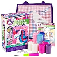 DIY Unicorn Latch Hook Kit for Girls – Mini Rug Sewing Set with 15 Colorful Yarn Bundles, Color-Coded Canvas, DIY Grils Bedroom Décor Idea Perfect Birthday & Gift Age 6+