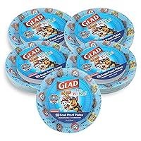 Glad for Kids 7-Inch Paper Plates | Small Blue Round Paper Plates With Paw Patrol Design | 20 Ct Heavy Duty Disposable Soak Proof Microwavable Paper Plates, 5 Pack (100 Plates Total)