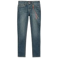 Girls' Stretch Denim Jeans, Skinny Fit Pants with Zipper Closure & 5 Pockets