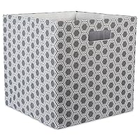 DII Collapsible Polyester Storage Cube, Honeycomb, Gray, Large
