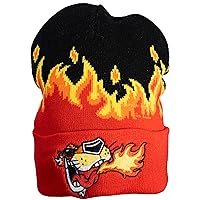Mad Engine Chester Cheetos Beanie Hat Fire Breather Pom Winter Cuffed Beanies