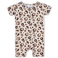 Gerber Unisex Baby Buttery-Soft Short Sleeve Romper With Viscose Made With Eucalyptus