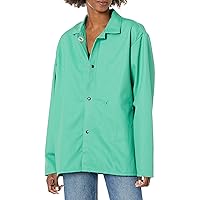 MAGID SparkGuard PVC-Free Flame-Resistant Cotton Jacket, 30” Long, Green, Size Large