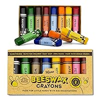 Hieno 100% Pure Beeswax Crayons Non Toxic Handmade – Natural Jumbo Crayons Safe for Kids and Toddlers - With Natural Food Coloring – Crayons for Toddlers Shaped for Perfect Grip (Trapezoidal)