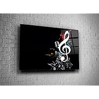 Genericc Music Notes Print Glass Wall Art Tempered Glass Luxury Gift