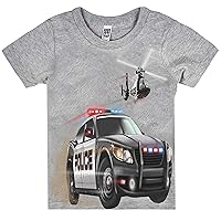 Little Boys' Police Car and Helicopter T-Shirt