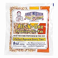 8oz Popcorn Machine Popcorn Packets - All-in-One Movie Theater Style Popcorn Kernels, Salt, and Oil Packs by Great Northern Popcorn (24 Case)