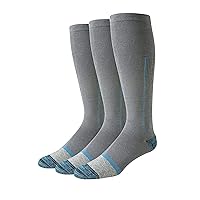 Amazon Essentials Men's Graduated Compression Over The Calf Cotton Socks, 3 Pairs