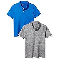 Amazon Essentials Boys and Toddlers' Active Performance Polo Shirts, Pack of 2