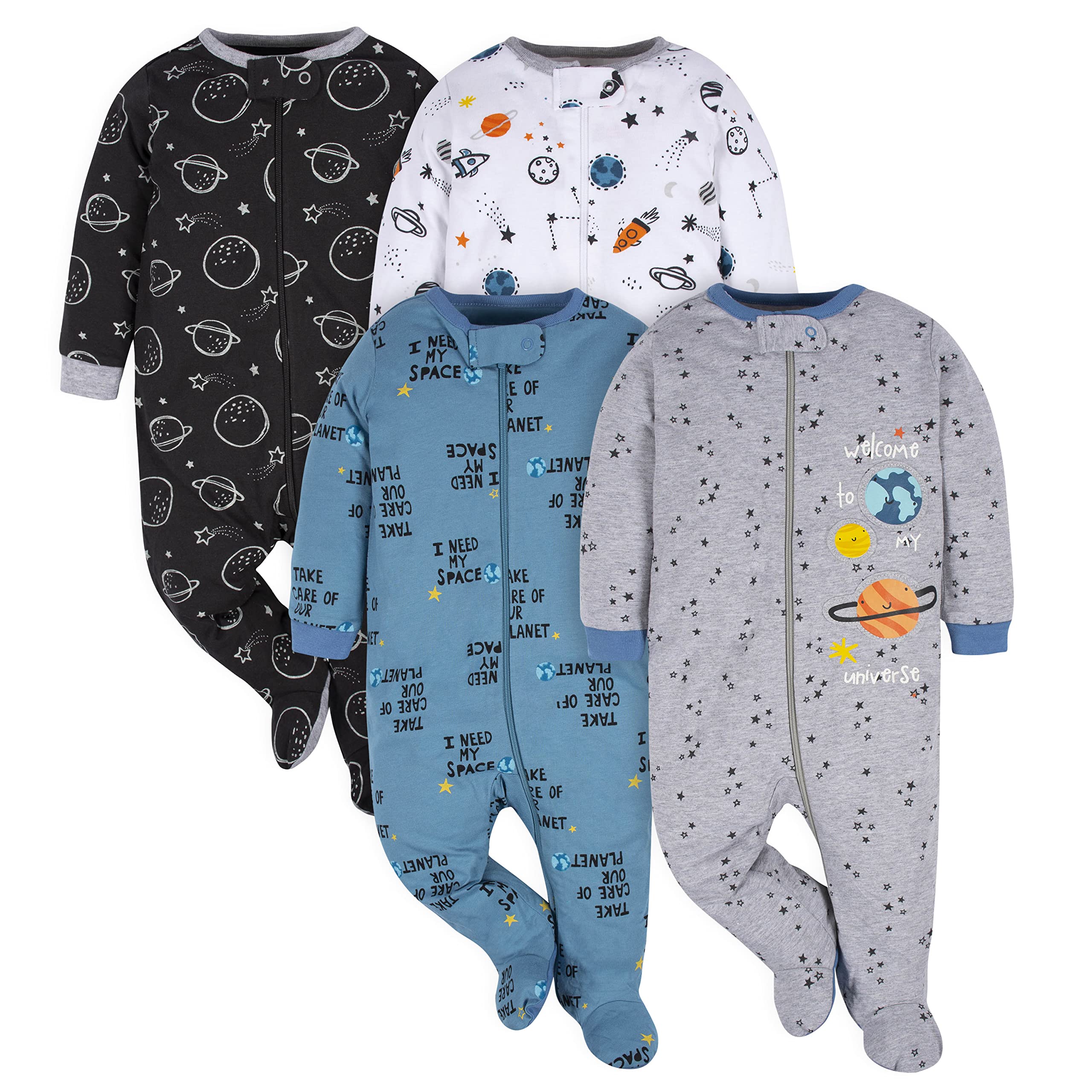 Gerber baby-boys 4 Pack Sleep 'N Play Footie