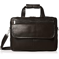 Slim Top-Zip Briefcase, Black, One Size