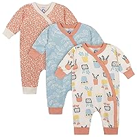 Gerber baby-girls 3-pack Coverall Set