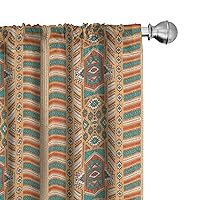Ambesonne Tribal Curtains, Secret Tribe Pattern in Bohemian Style, Window Treatments 2 Panel Set for Living Room Bedroom, Pair of - 28