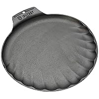Outset 76378 Scallop Cast Iron Grill and Serving Pan , Black