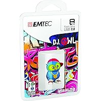 Emtec Animalitos 2.0 USB Flash Drive, 8GB, DJ Owl, ECMMD8GM341