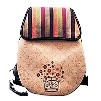 Mother's Day Gift Hand Made Original Unique Funny Pear Bus Flowers Unisex Backpack 4