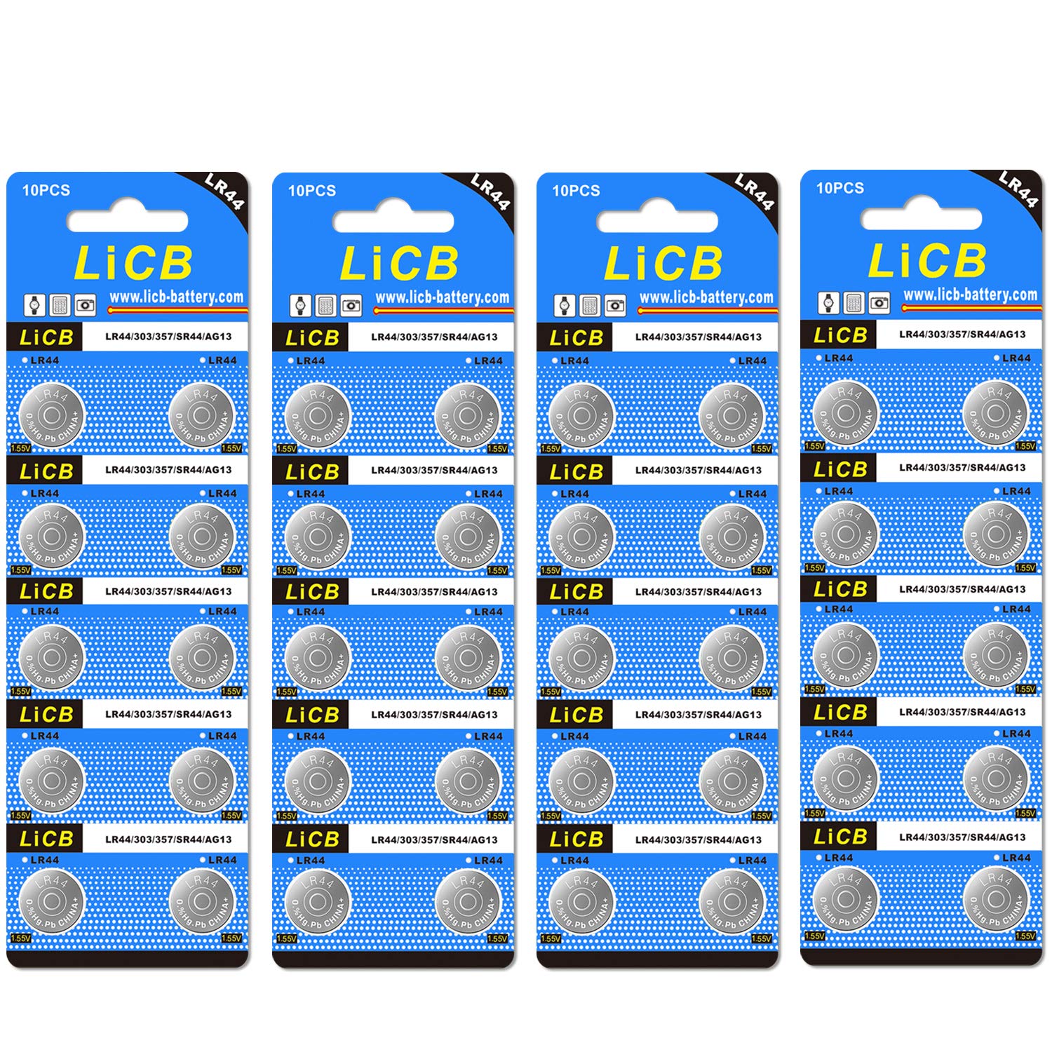 Buy Licb 40 Pack Lr44 Ag13 357 303 Sr44 Batteries 15v Button Coin Cell Battery Fado168
