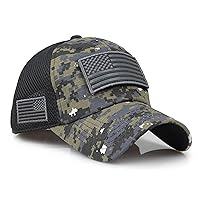 The Sox Market Camouflage Constructed Trucker Special Tactical Operator Forces USA Flag Patch Baseball Cap