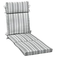 Arden Selections Oceantex Outdoor Chaise Lounge Cushion 72 x 21, Pebble Grey Stripe