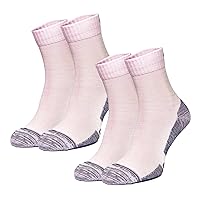 Merino.tech Thin Merino Wool Socks for Men and Women - 85% Merino Wool Running Socks Quarter Style (Orchid Grey Pack of 2, 4-8)
