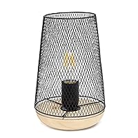 Simple Designs LT1074-BLK Wired Mesh Uplight Table Lamp, Black