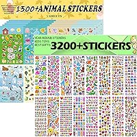 Sinceroduct Stickers for Kids - 1300 Animal Stickers & 3200 3D Puffy Stickers, Great Fun for 3-12 Years Girls and Boys