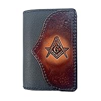 Masonic Handcrafted Leather Trifold Wallet