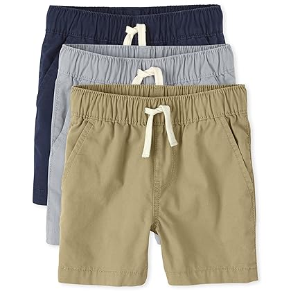 The Children's Place Baby 3 Pack and Toddler Boys Pull on Jogger Shorts 3-Pack
