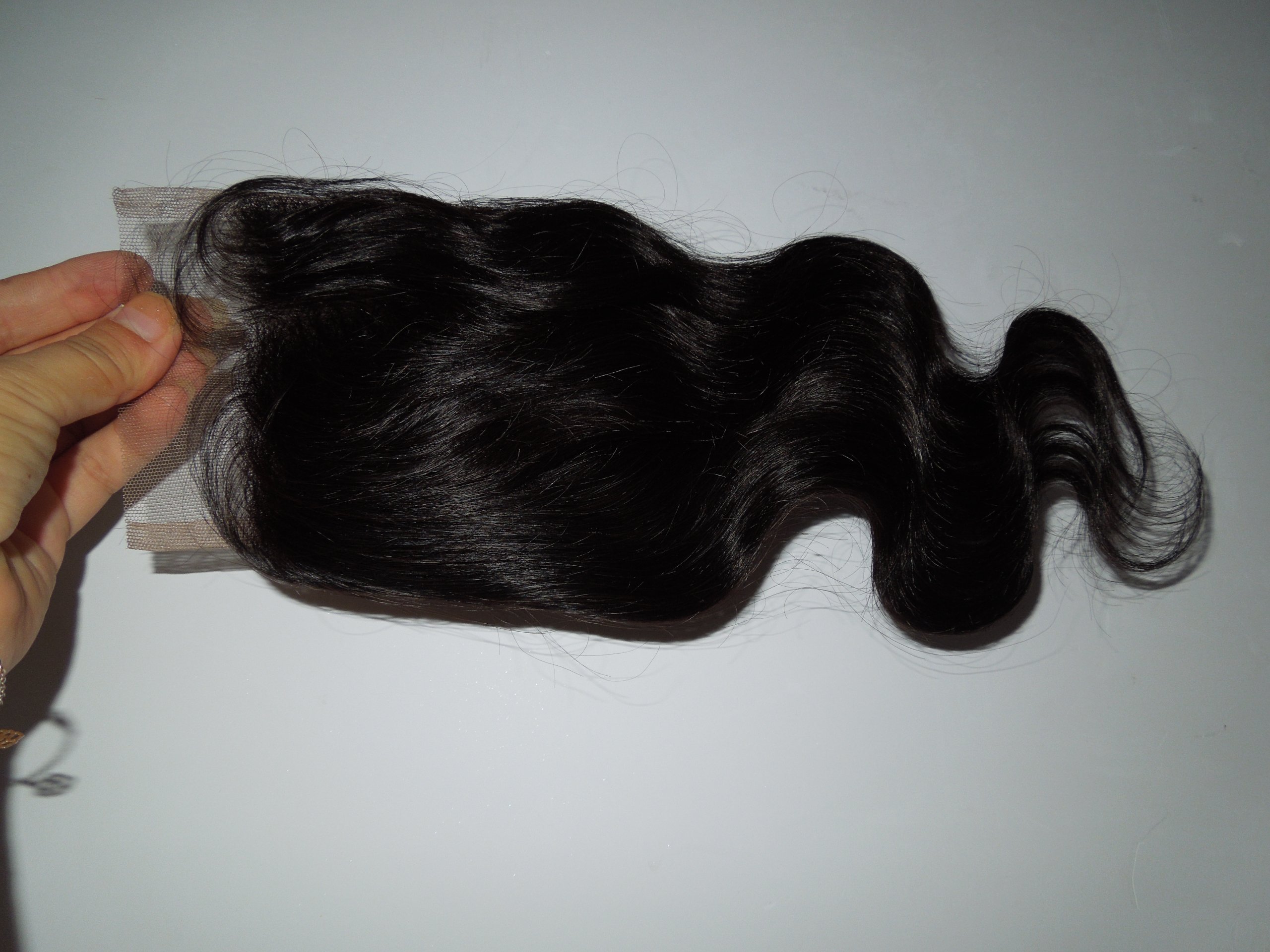 4 * 4 Lace Closure 100% Soft Peruvian Virgin Hair Human Hair Body Wave (10