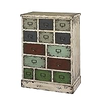 Company 990-333 Parcel 13-Drawer Cabinet Distressed White, 13.75 X 23.8 X 31.88