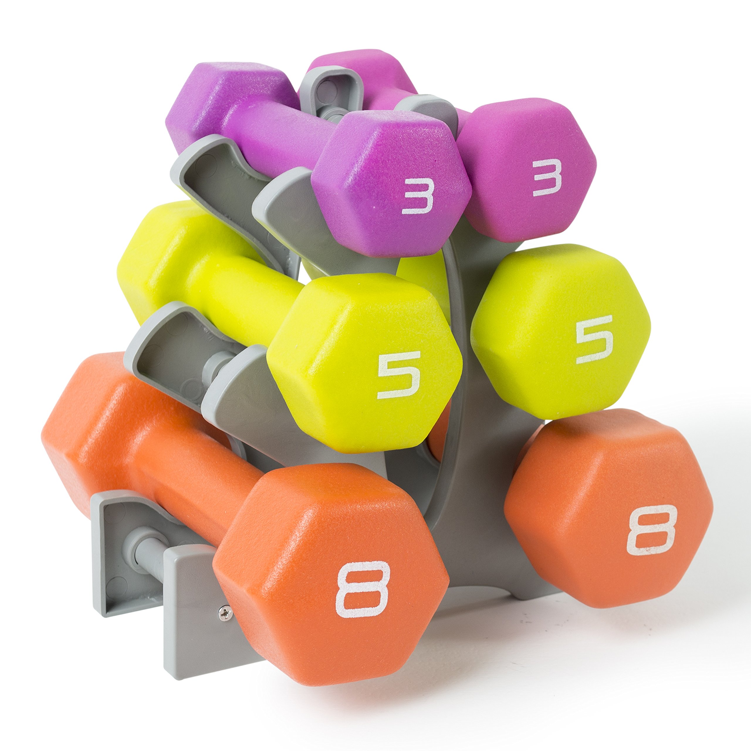 Tone Fitness set includes 3 PAIRS of DUMBBELLS