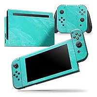 Compatible with Nintendo DSi XL - Skin Decal Protective Scratch-Resistant Removable Vinyl Wrap Cover - Subtle Neon Turquoise Surface