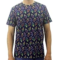 Men's Colorful Novelty Bug Floral All Over Print Crew-Neck Tee T-Shirt